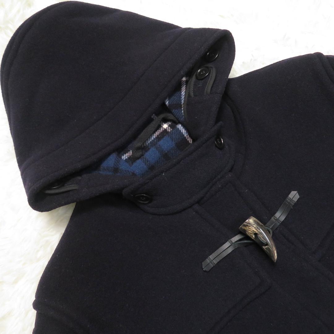 グローバーオール 英国製 ダッフルコート 濃紺 EUR44 ロング丈 ネイビー