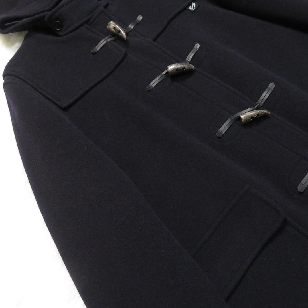 グローバーオール 英国製 ダッフルコート 濃紺 EUR44 ロング丈 ネイビー