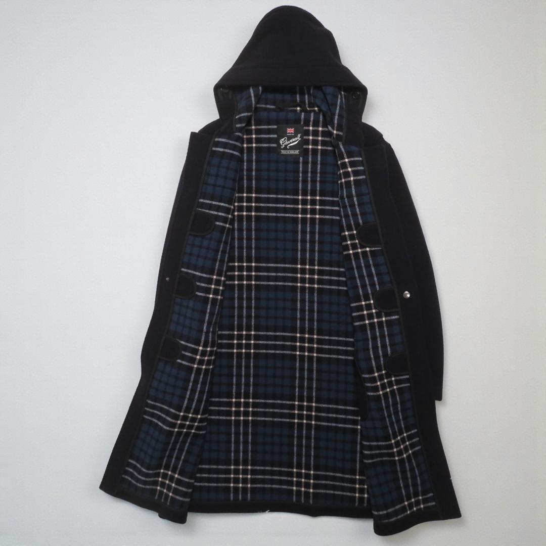 グローバーオール 英国製 ダッフルコート 濃紺 EUR44 ロング丈 ネイビー