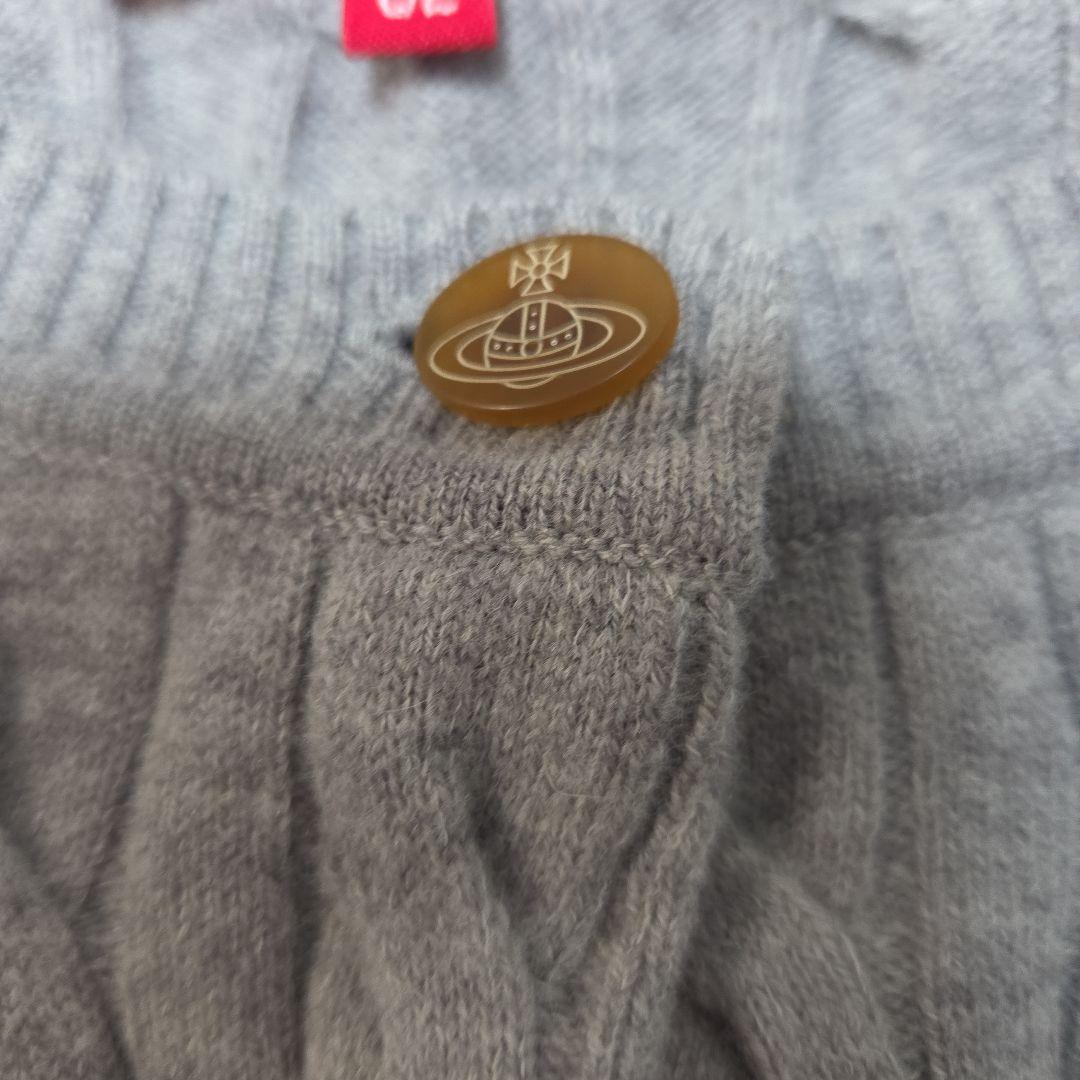 グレー ケーブル編み ニットカーディガン