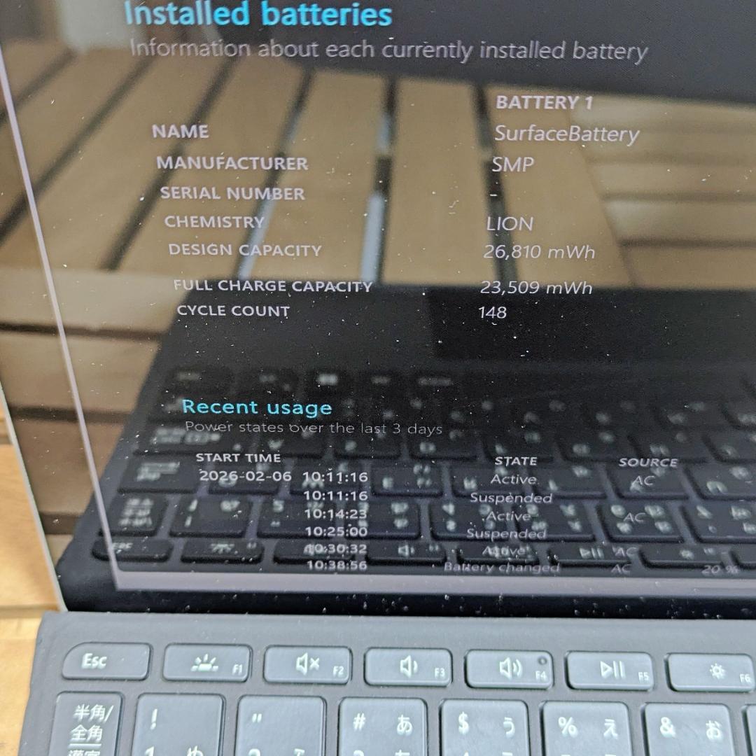 (2630)Surface Go3 バッテリー充電148回◎