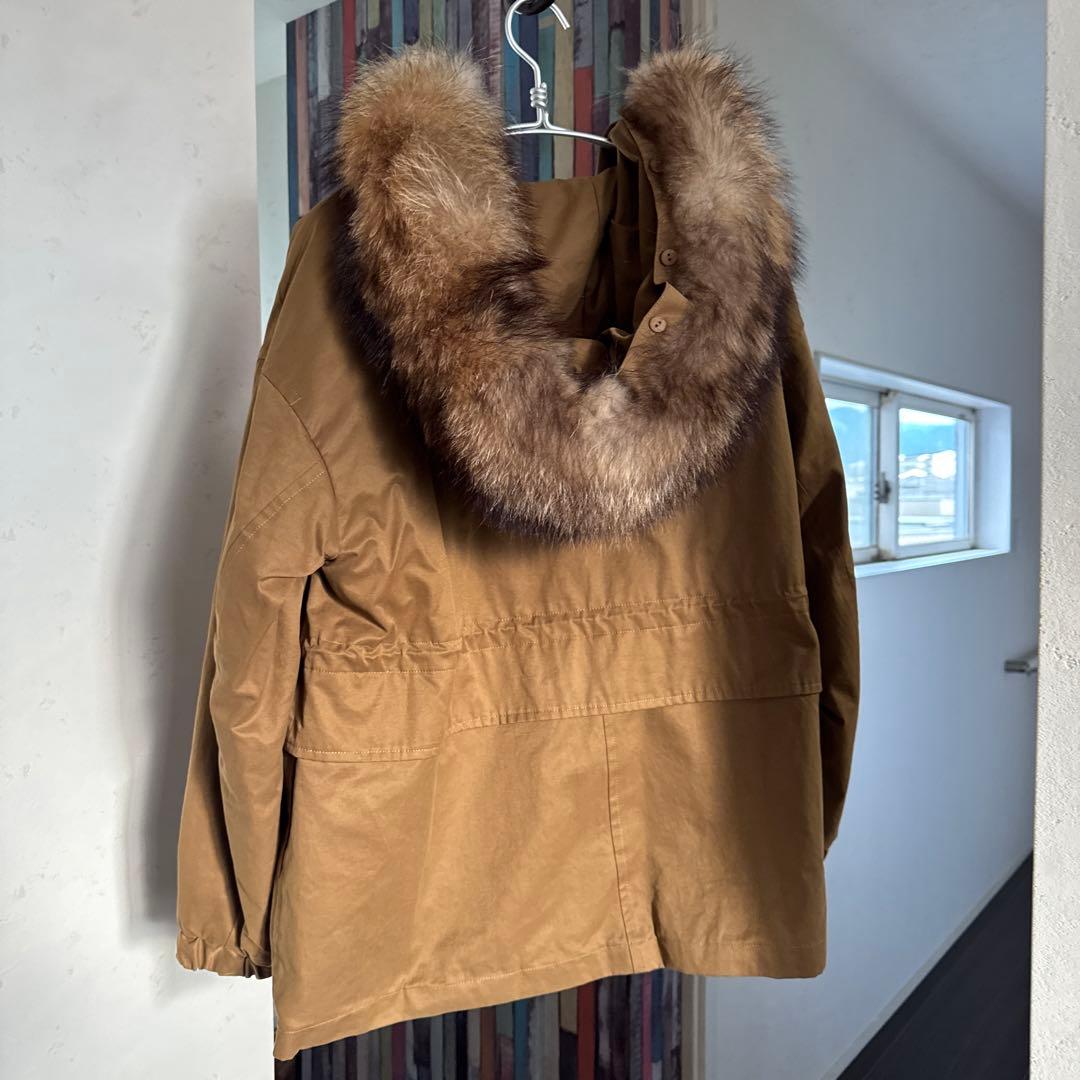 トロア　trois ファー付き　キャメル　モッズコート