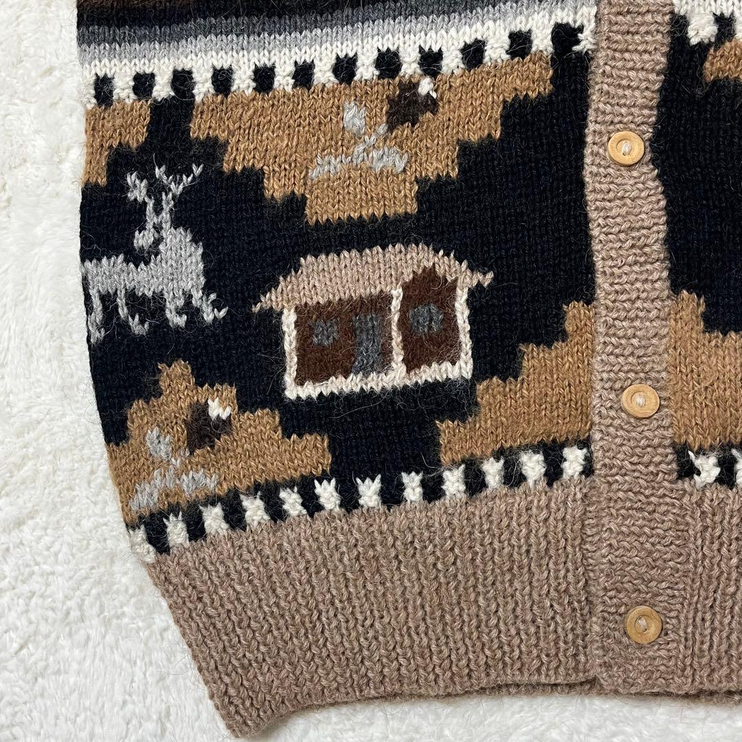 INCATEX アルパカ ニットベスト ペルー製 レトロ 子供柄 柄たくさん