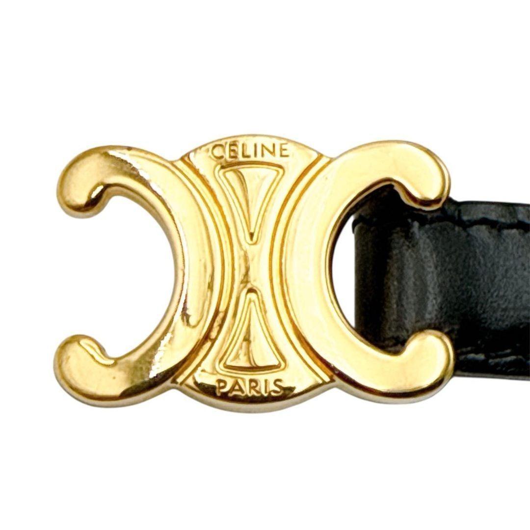 【Y2128K】【極美品】セリーヌ トリオンフ ベルト ブラック レザー