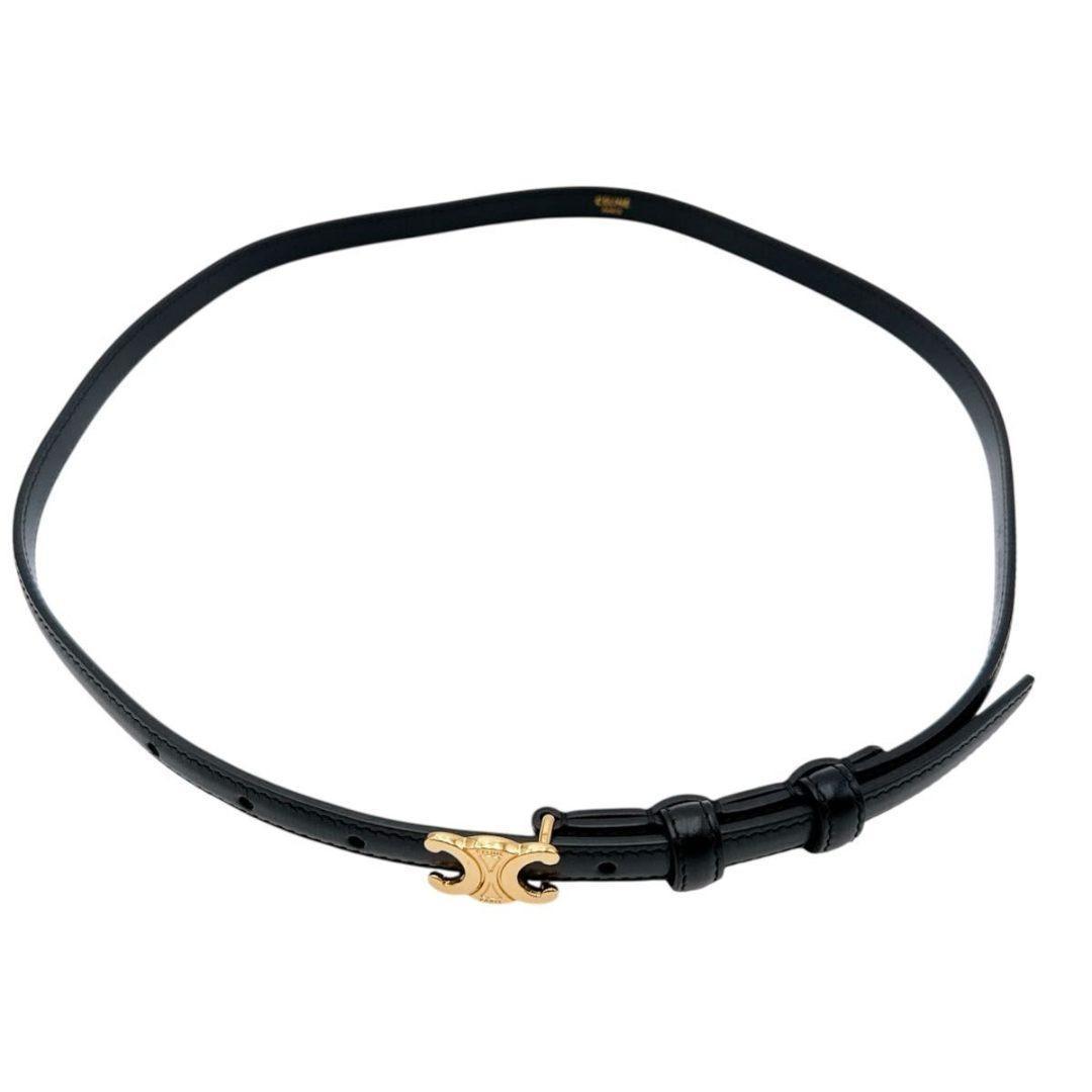 【Y2128K】【極美品】セリーヌ トリオンフ ベルト ブラック レザー