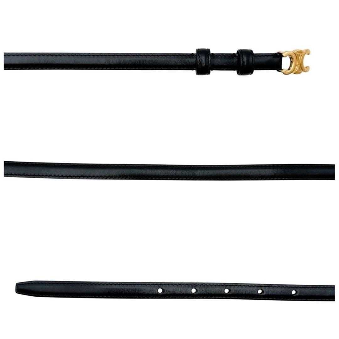 【Y2128K】【極美品】セリーヌ トリオンフ ベルト ブラック レザー