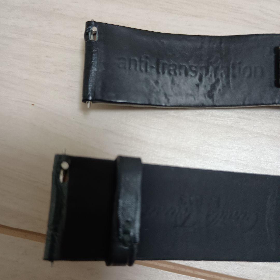 と*と様 ブラック グレー　腕時計用レザーベルト　2個セット