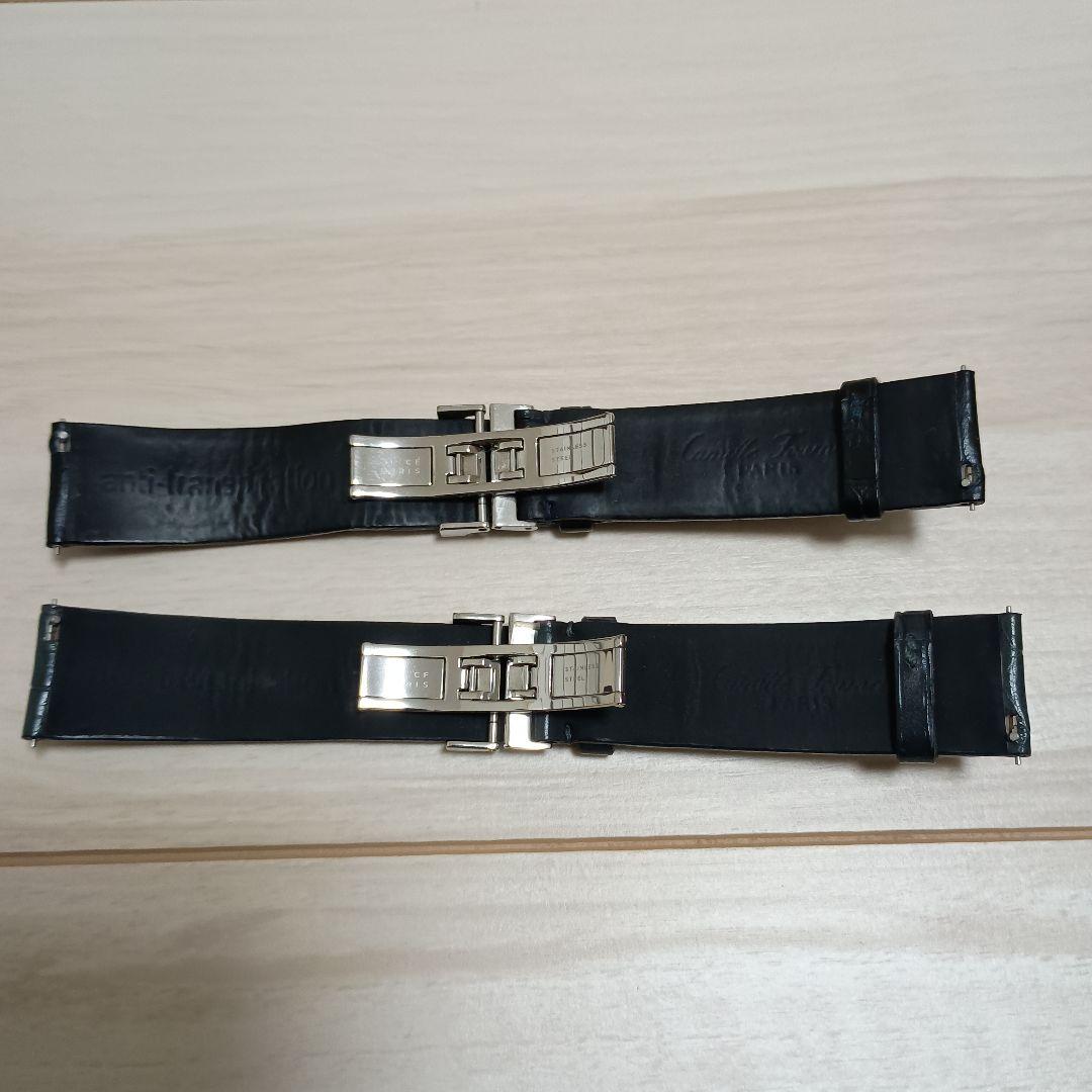 と*と様 ブラック グレー　腕時計用レザーベルト　2個セット