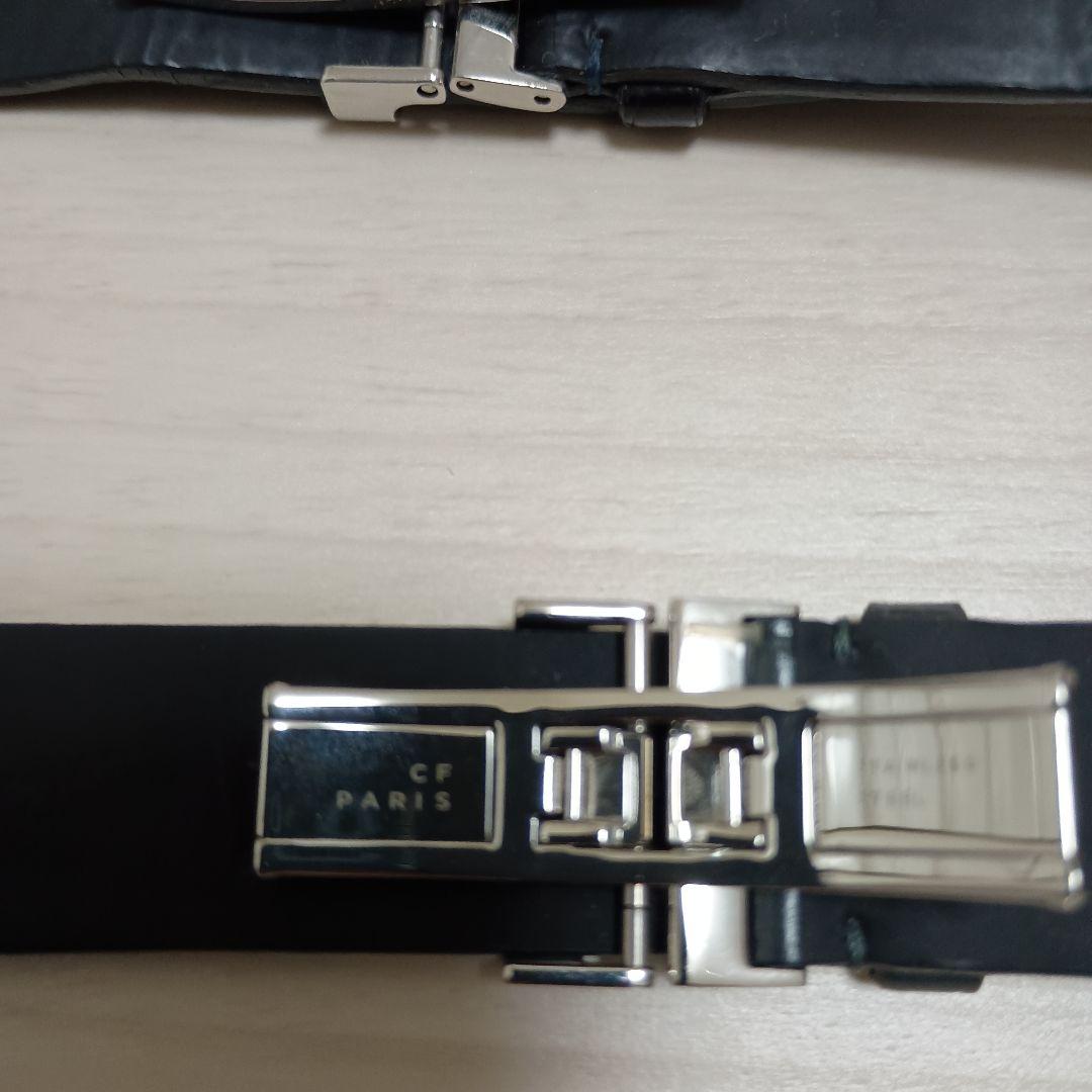 と*と様 ブラック グレー　腕時計用レザーベルト　2個セット