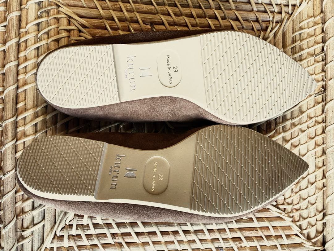 ［未使用］Kurun チェストナッツブラウン フラットシューズ 23cm、