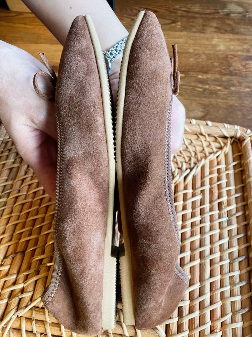 ［未使用］Kurun チェストナッツブラウン フラットシューズ 23cm、