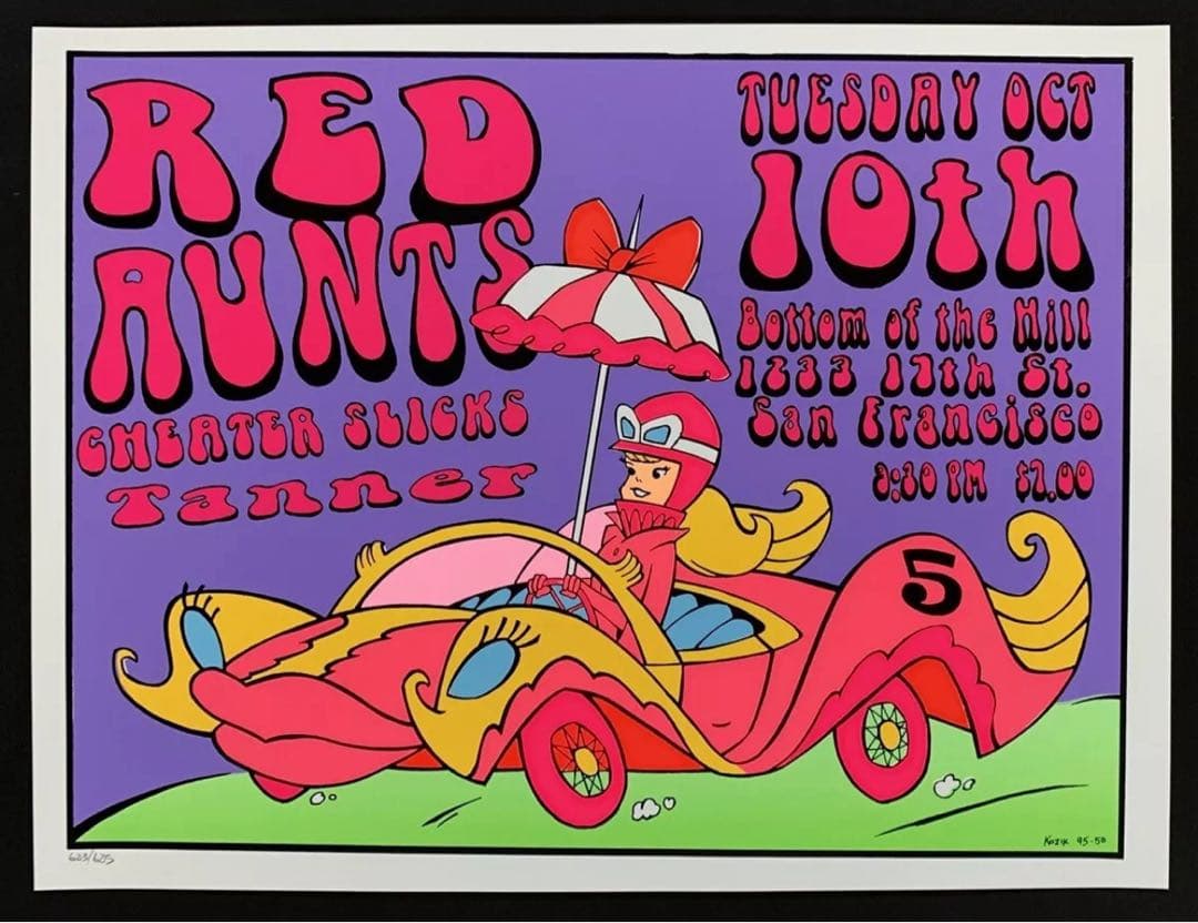 Frank Kozik RED AUNTSのシルクスクリーンポスターです。