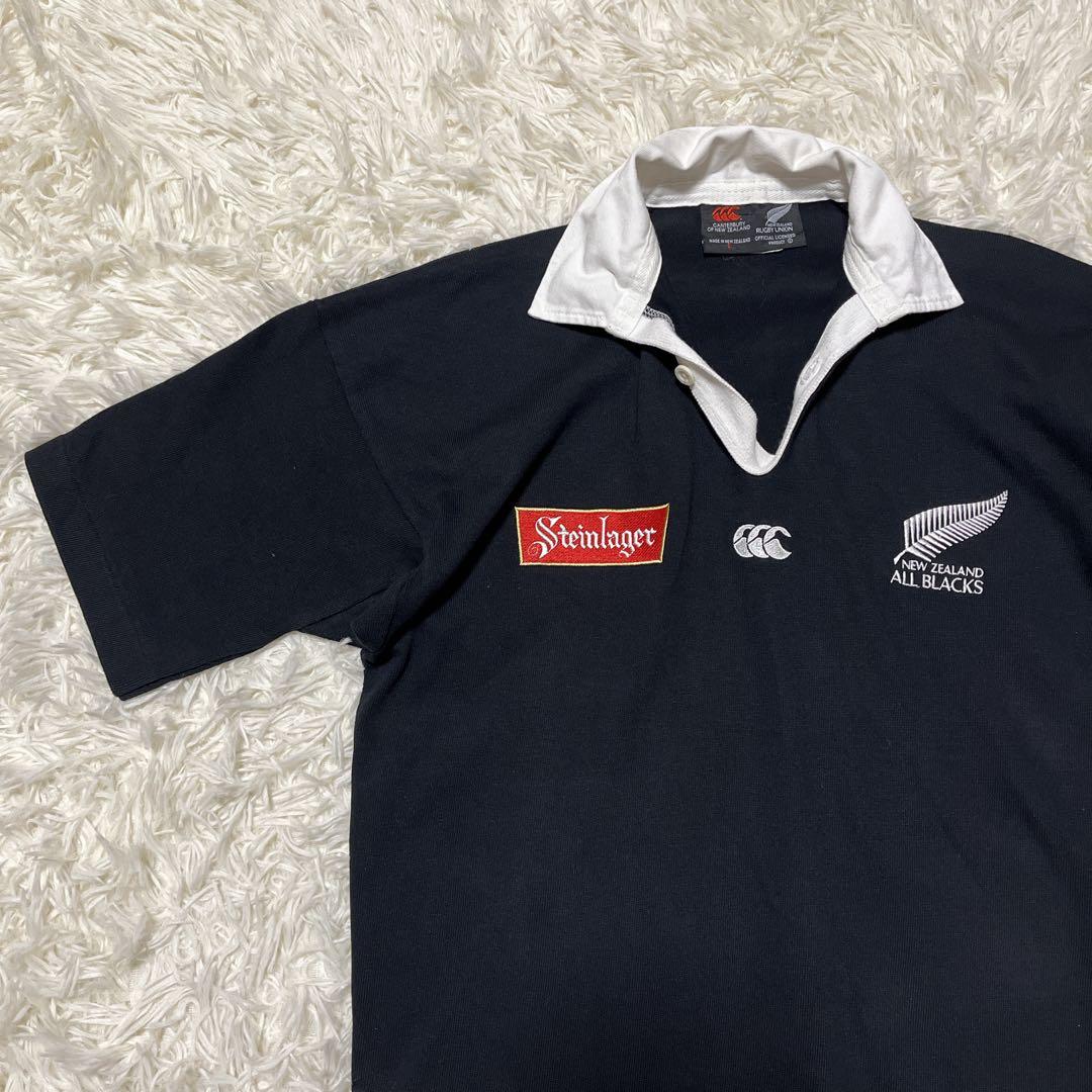 レア✨カンタベリー社 オールブラックス 半袖ラガーシャツ 黒 NZ製【S】