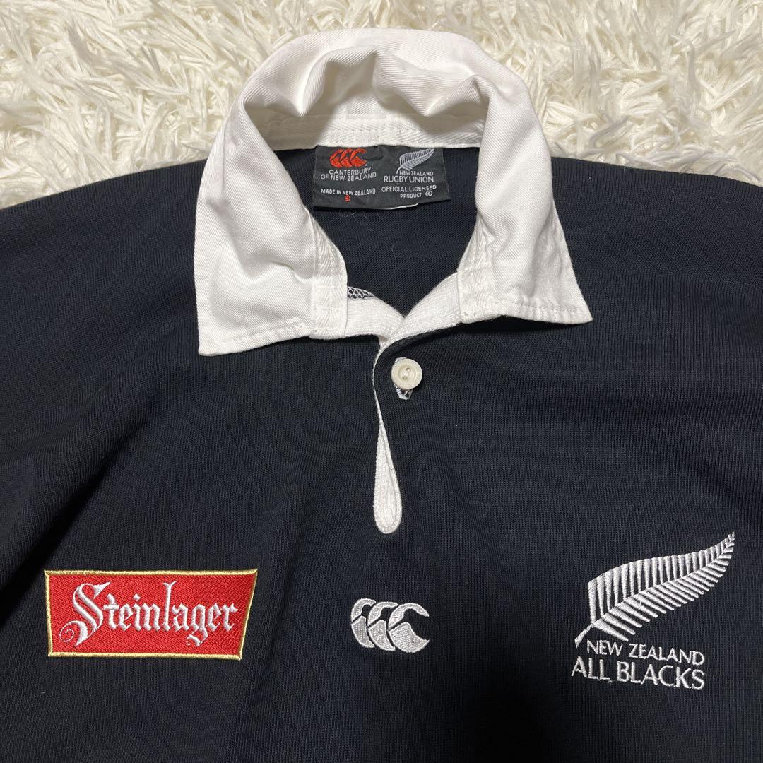 レア✨カンタベリー社 オールブラックス 半袖ラガーシャツ 黒 NZ製【S】