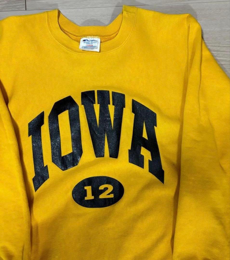 80s champion リバースウィーブ　アイオワ　マスタード　L　USA製