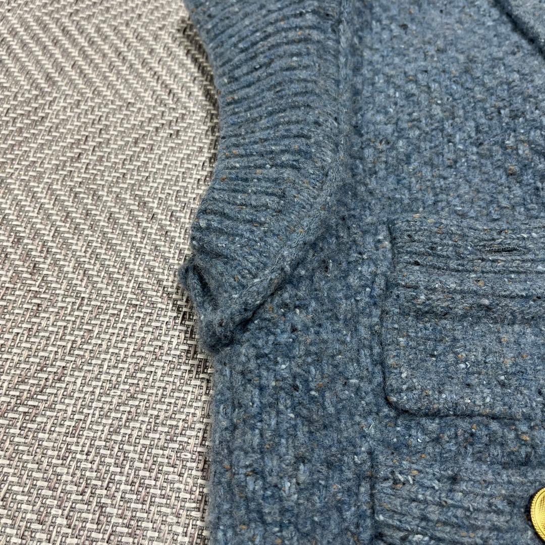 Chi e*** カレンソロジー ニットベスト ブルー 金ボタン