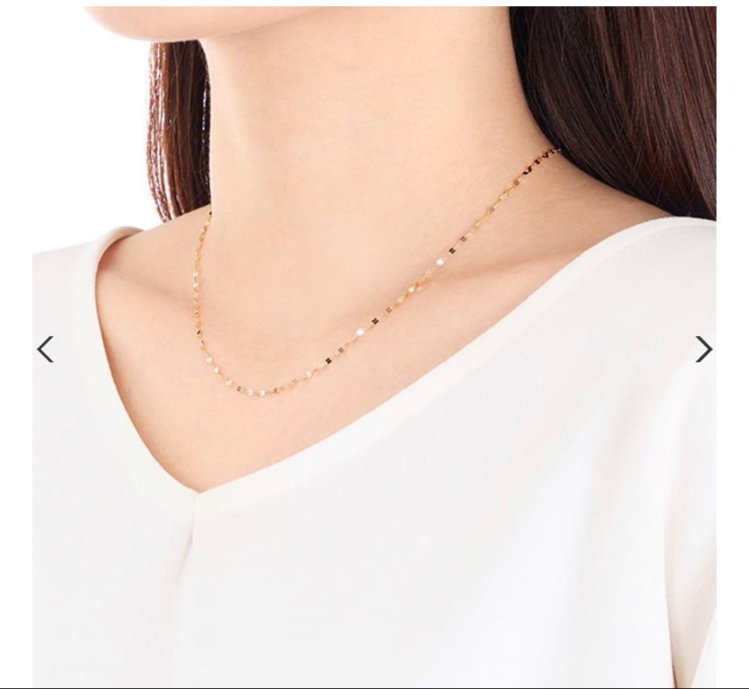 ツツミ　K18イエローゴールド　ペタルチェーン　ネックレス40cm