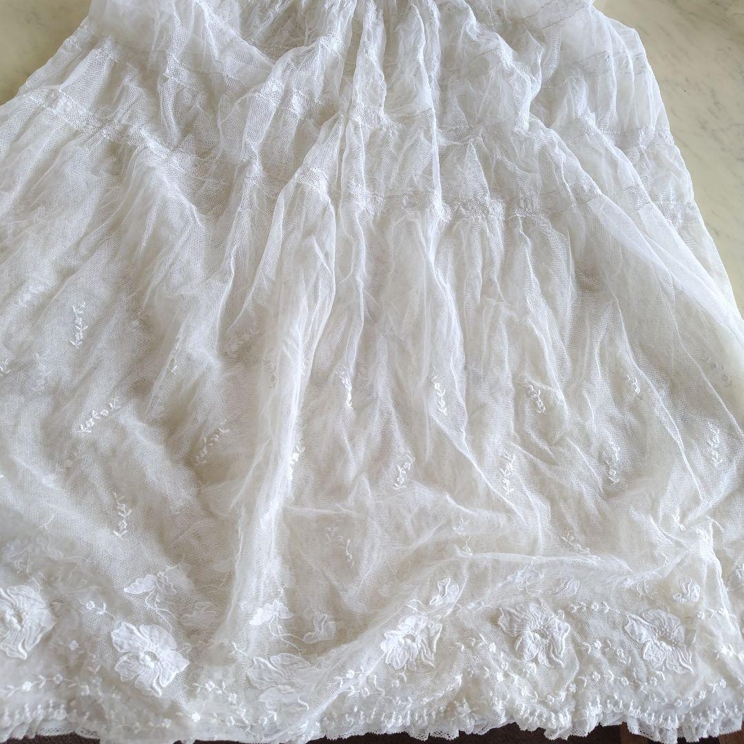 フランスアンティーク　チュールドレス