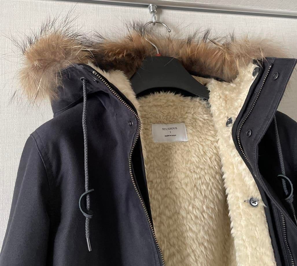 （最終値下げ）STUDIOUS モッズコート ボアライナー付き　黒