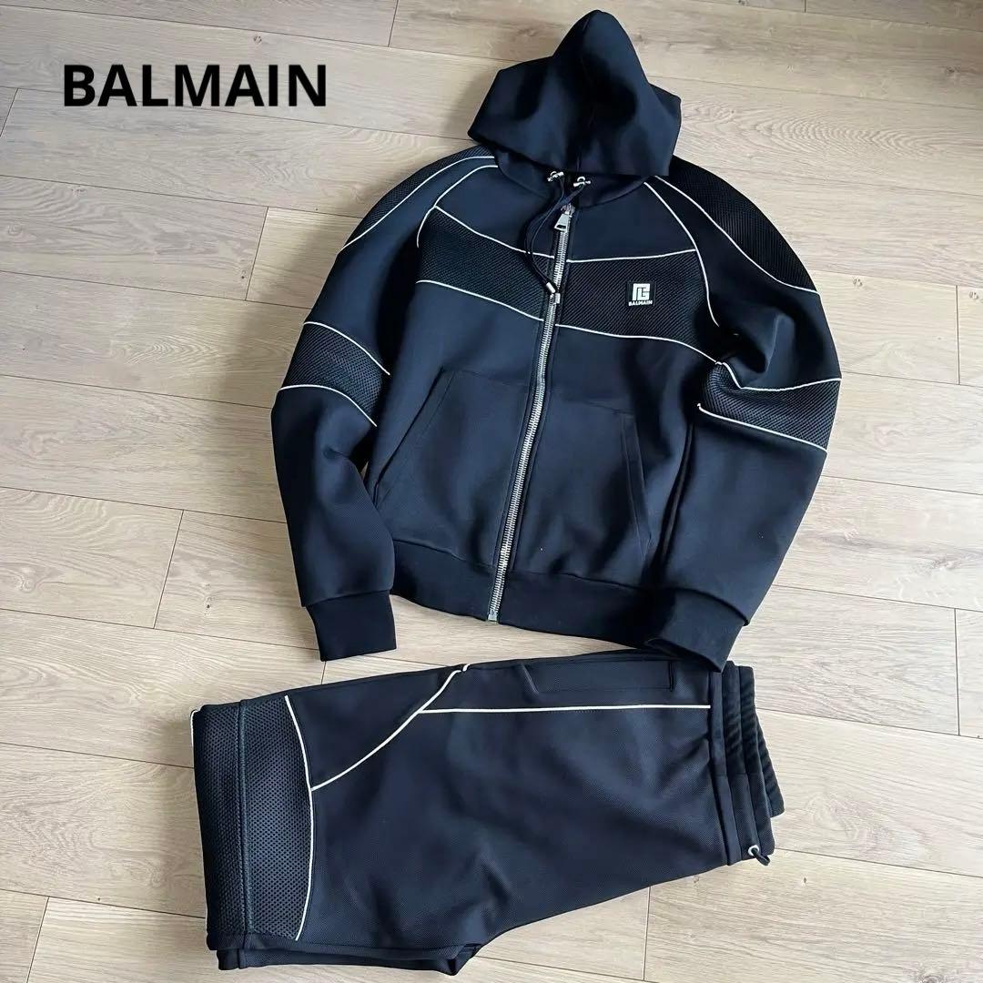 新品同様　バルマン　ジャージ上下　セットアップ　 メッシュ　ブラック　M