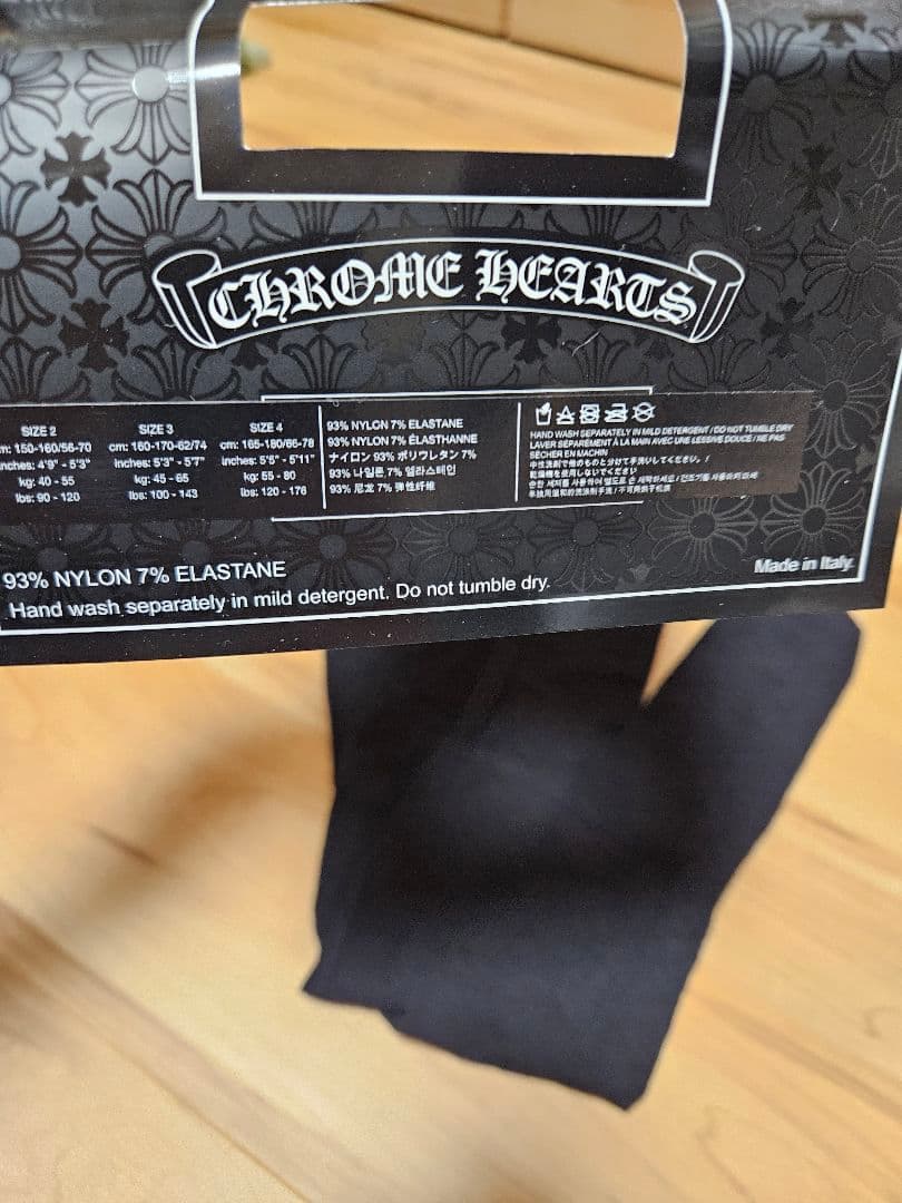 CHROME HEARTS レディースタイツ ブラック サイズ2