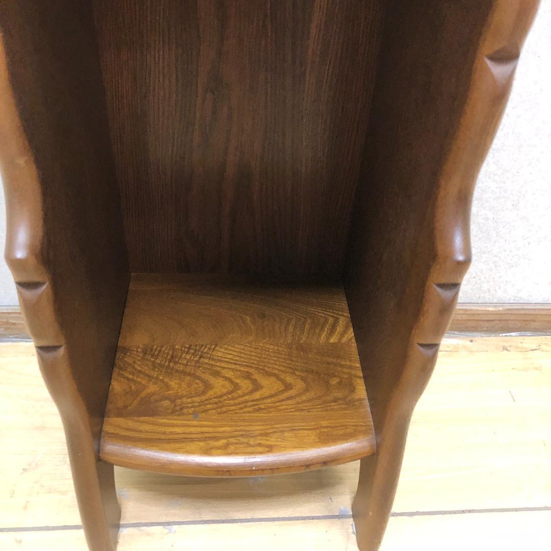 美品 カリモク 電話台 オールドカリモク アンティーク 88192-1-③