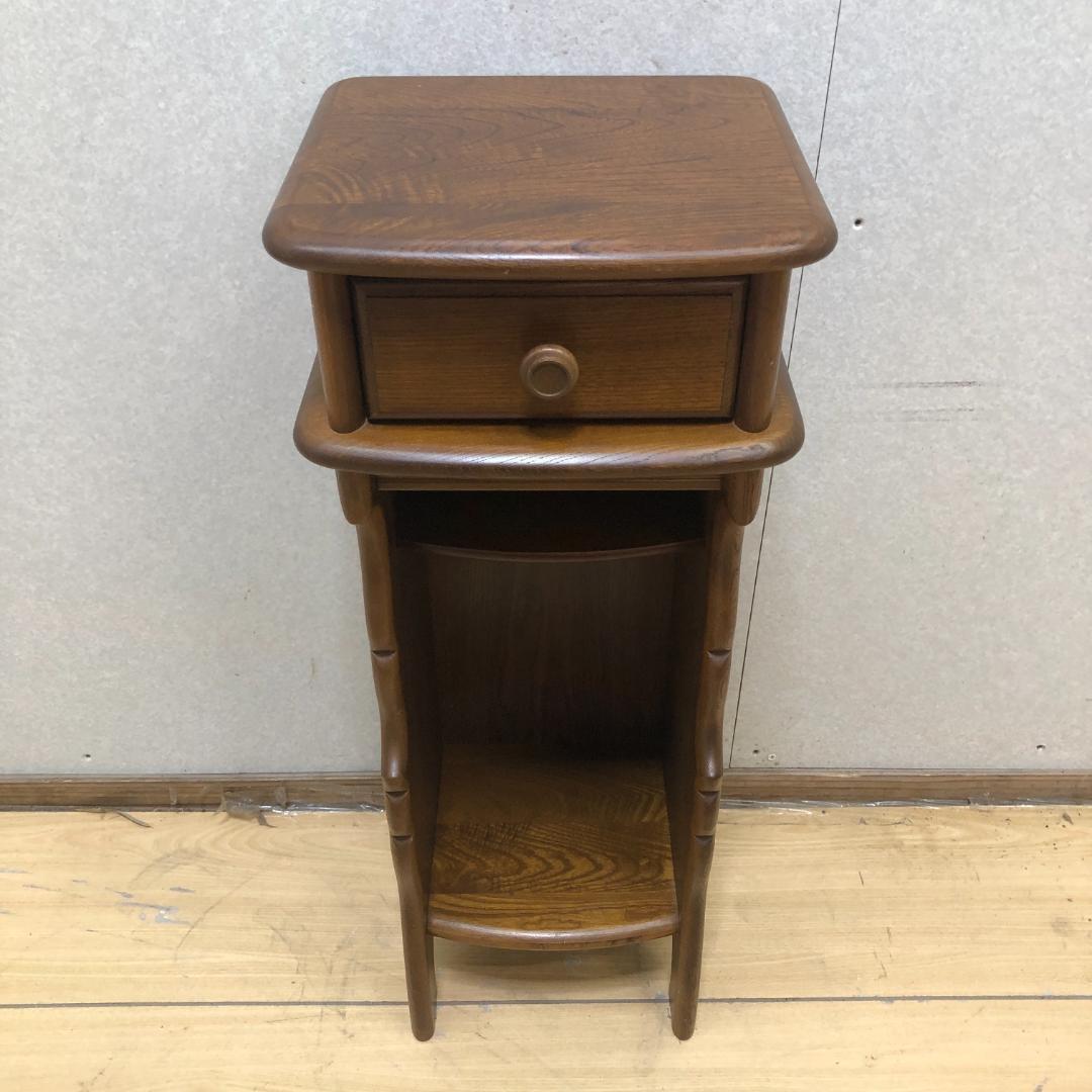 美品 カリモク 電話台 オールドカリモク アンティーク 88192-1-③