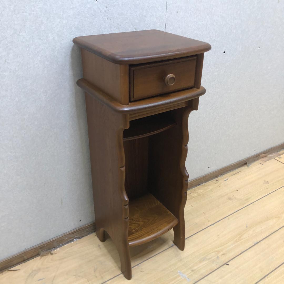 美品 カリモク 電話台 オールドカリモク アンティーク 88192-1-③