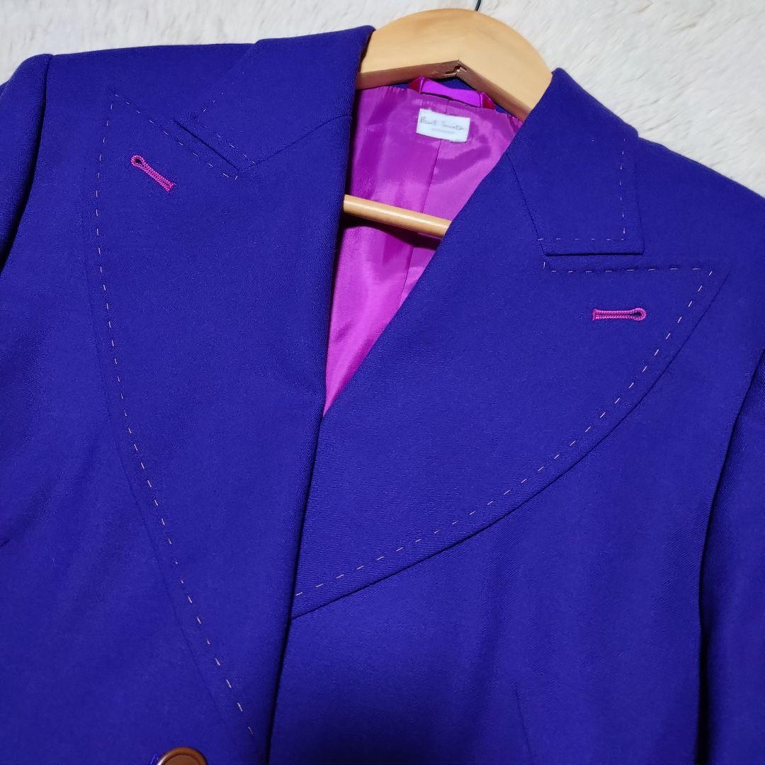 【新品タグ付き】ポールスミス スーツセットアップ パープル スカート ステッチ