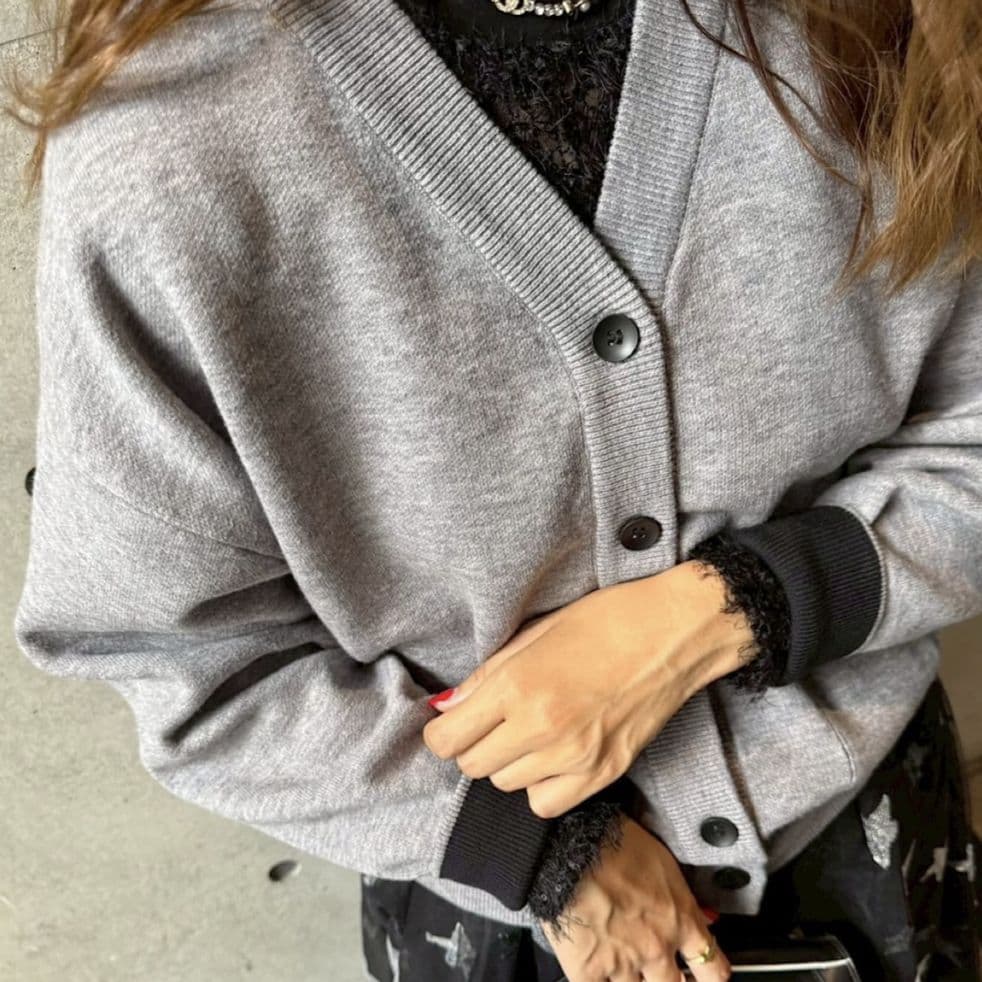 新品　リンカブル　リバーシブルカーディガン ブラック/グレー