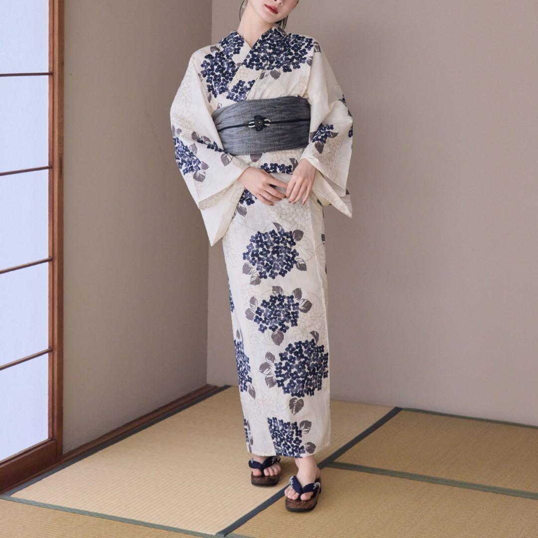 【最終値下げ早い者勝ち‼︎】hinari×utatane 浴衣・帯セット 紫陽花