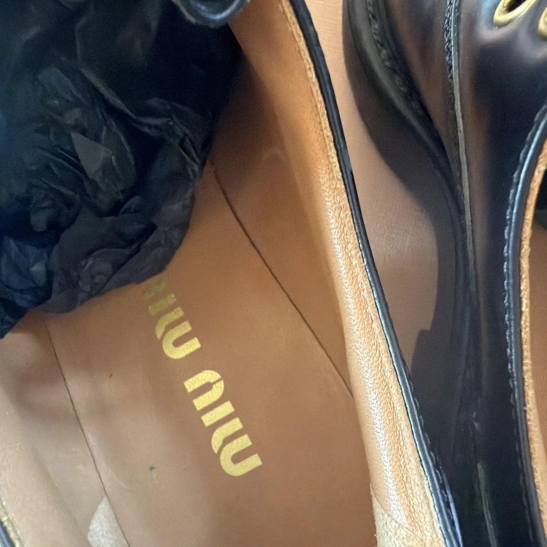miumiu レザー レースアップ シューズ