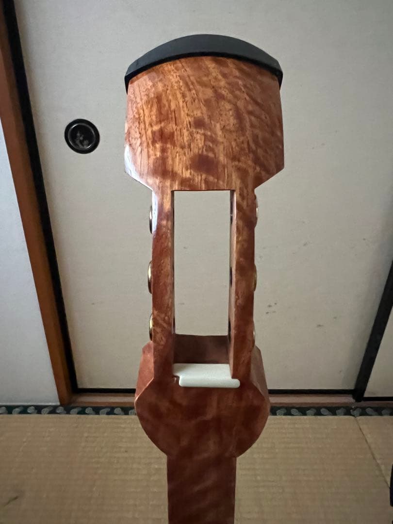 希少　白紅木　地歌用三弦　黒檀糸巻き　天然素材撥　ハードケース付き