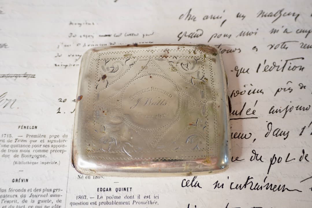 イギリス アンティーク シルバープレート シガレットケース