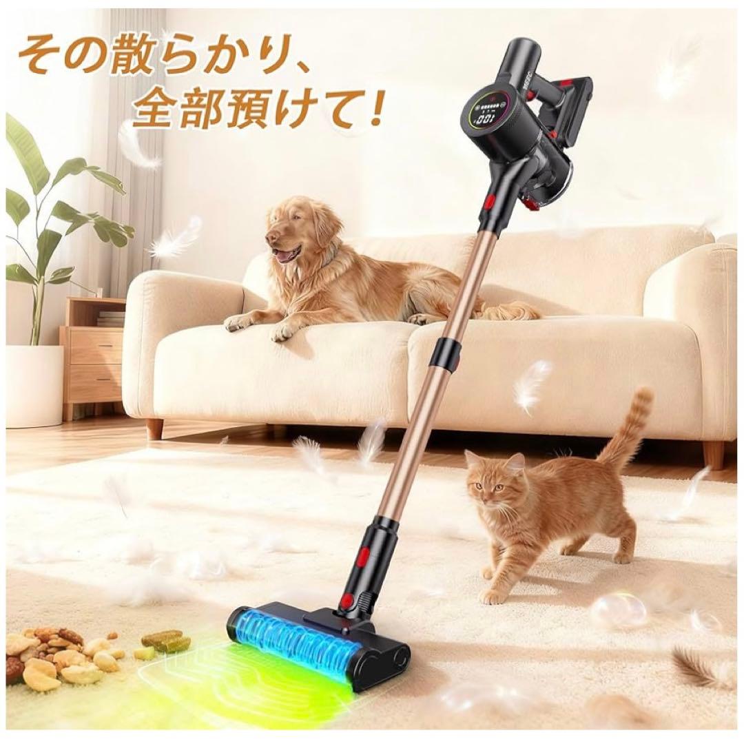 新品 コードレス掃除機 80Kpa超強力吸引 サイクロン 軽量 70分連続稼働