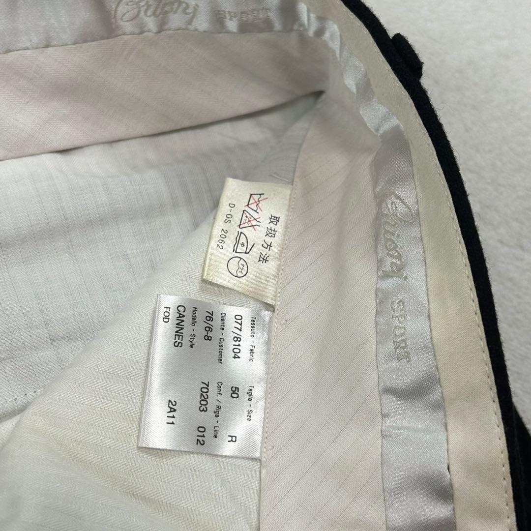 K579 XL ブリオー二 イタリア製 ツータック スラックス ネイビー メンズ