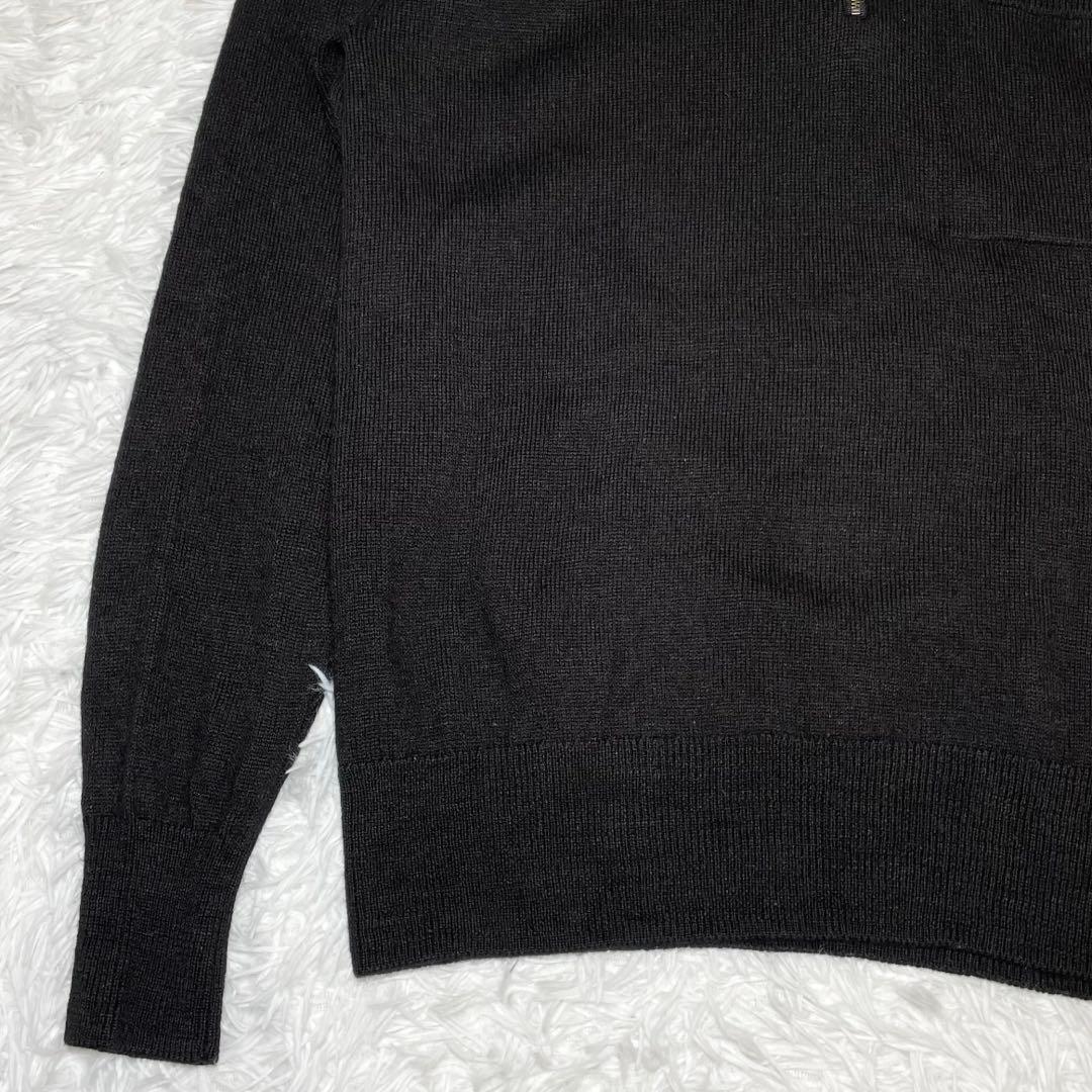 【美品】エムエイチエル　ハーフジップニット・セーター・ドライウールリネン・M