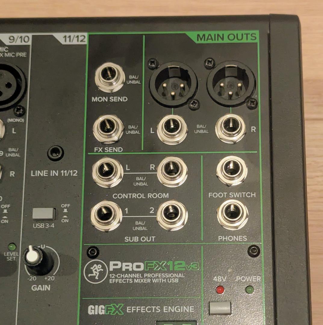 MACKIE ProFX12v3 FX搭載アナログミキサー 12チャンネル