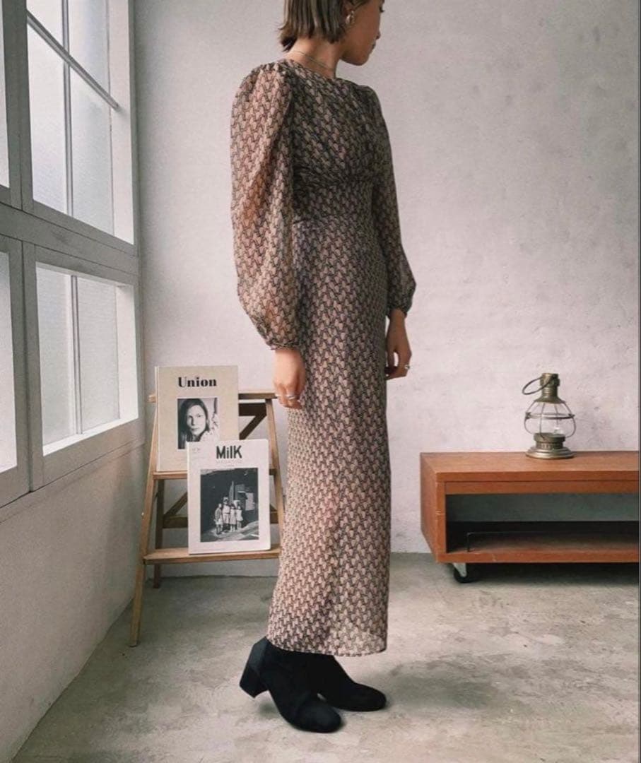 Link originalリッチパターンレディースワンピース オケージョンドレス