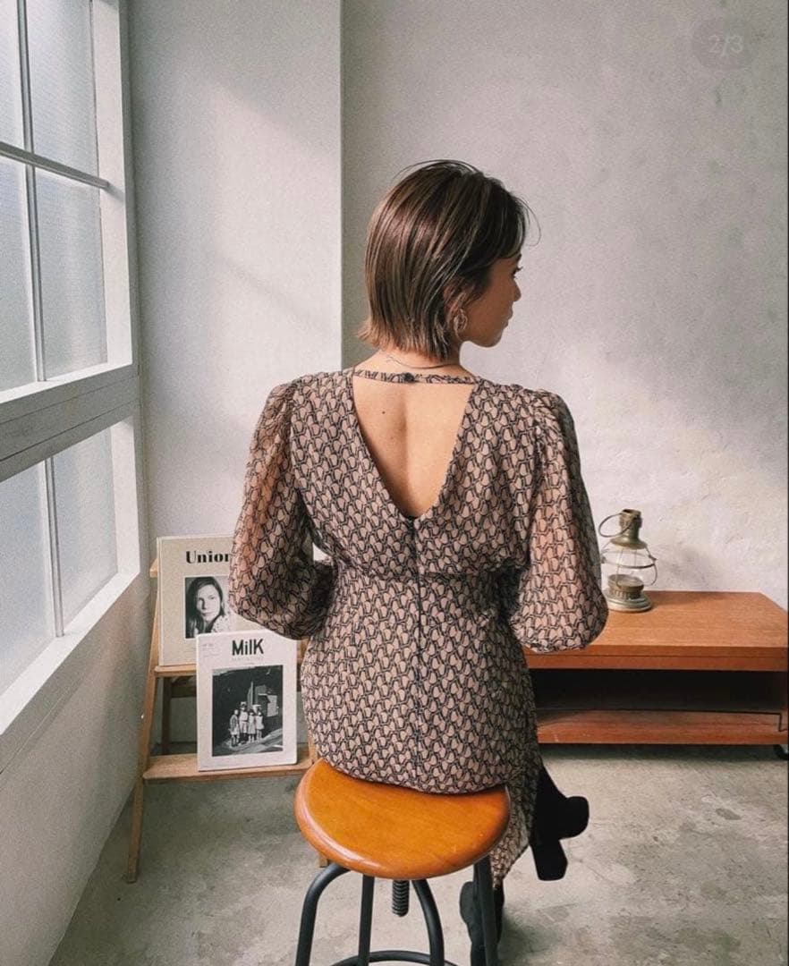 Link originalリッチパターンレディースワンピース オケージョンドレス