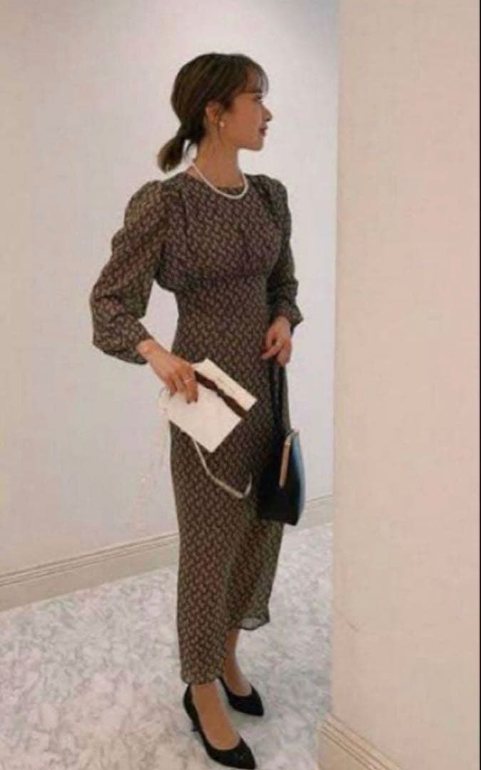 Link originalリッチパターンレディースワンピース オケージョンドレス