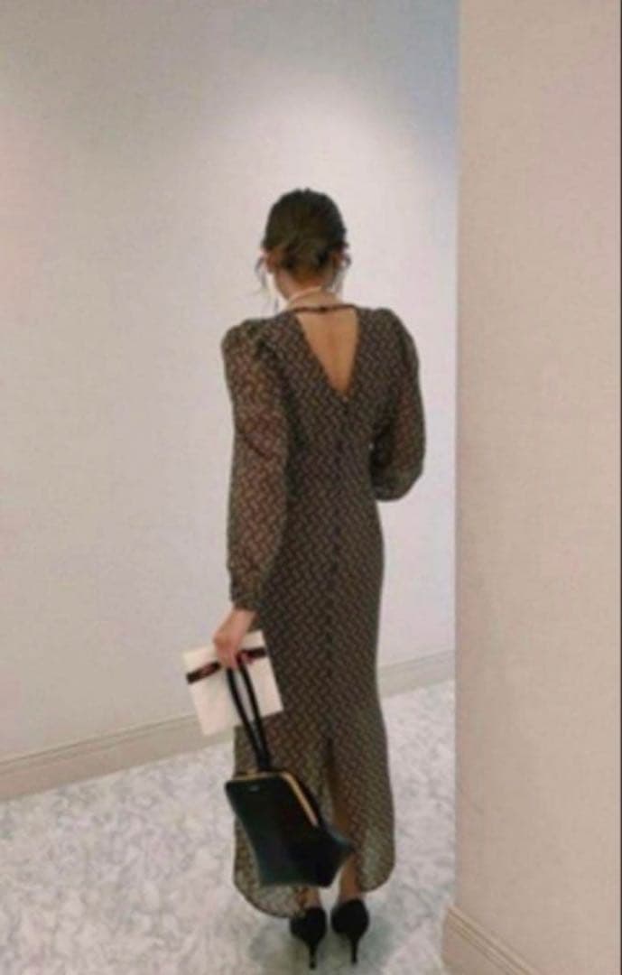 Link originalリッチパターンレディースワンピース オケージョンドレス