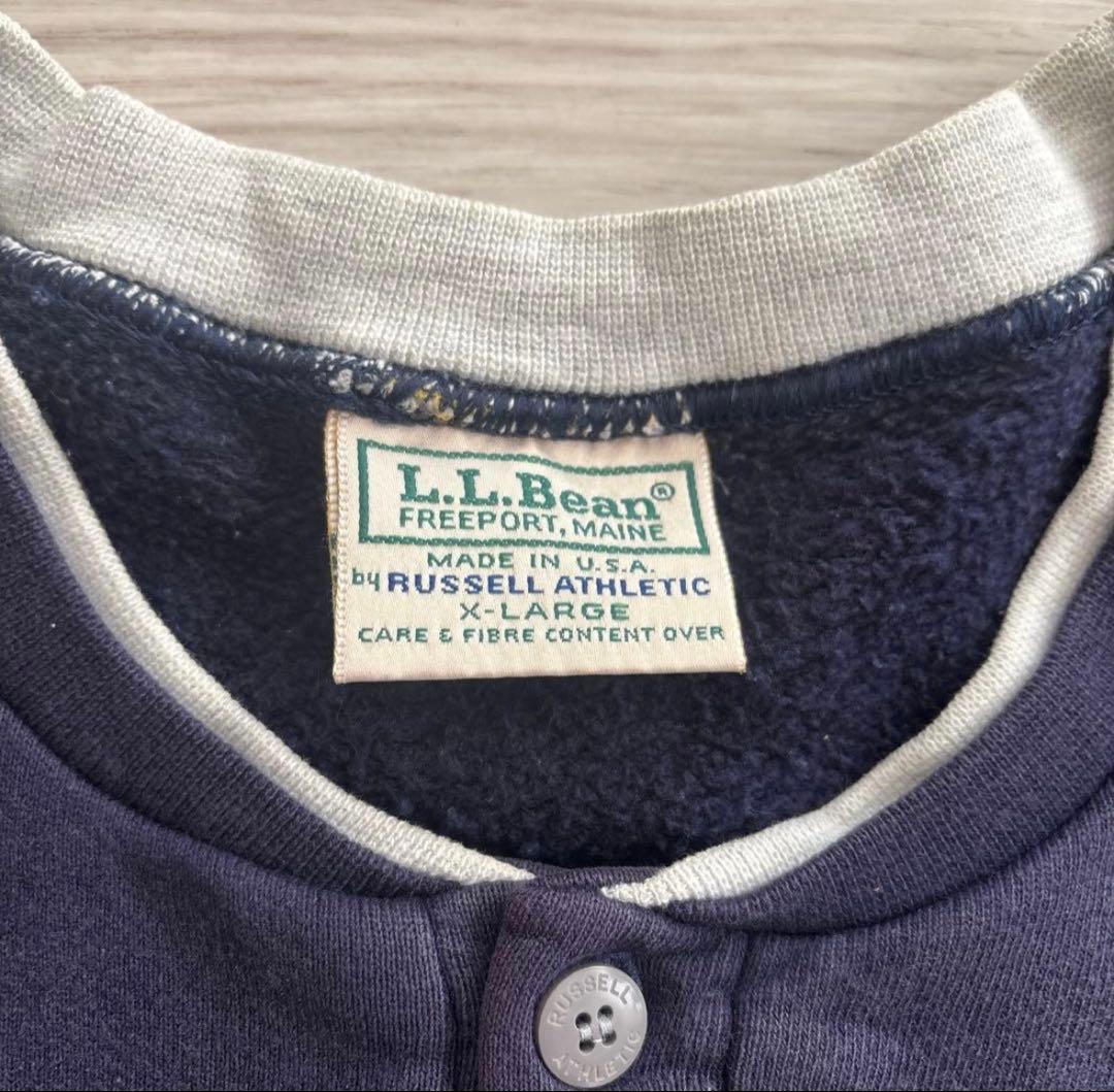 80s L.L.Bean×Russell ヘンリーネック スウェット XL