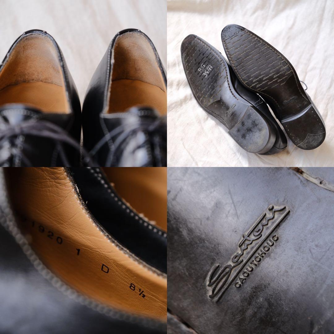 Santoniサントーニ グッドイヤーストレートチップメダリオン黒81/2D