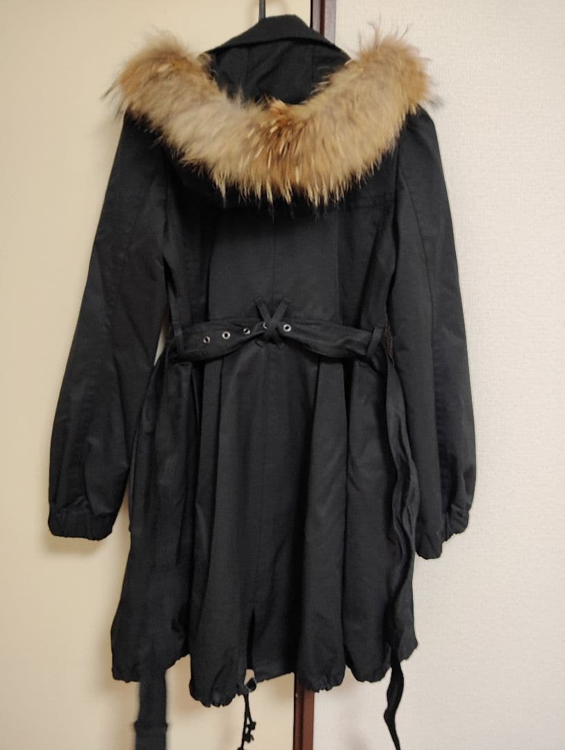 BURBERRY BLUE LABEL ファーフード付きコート 38