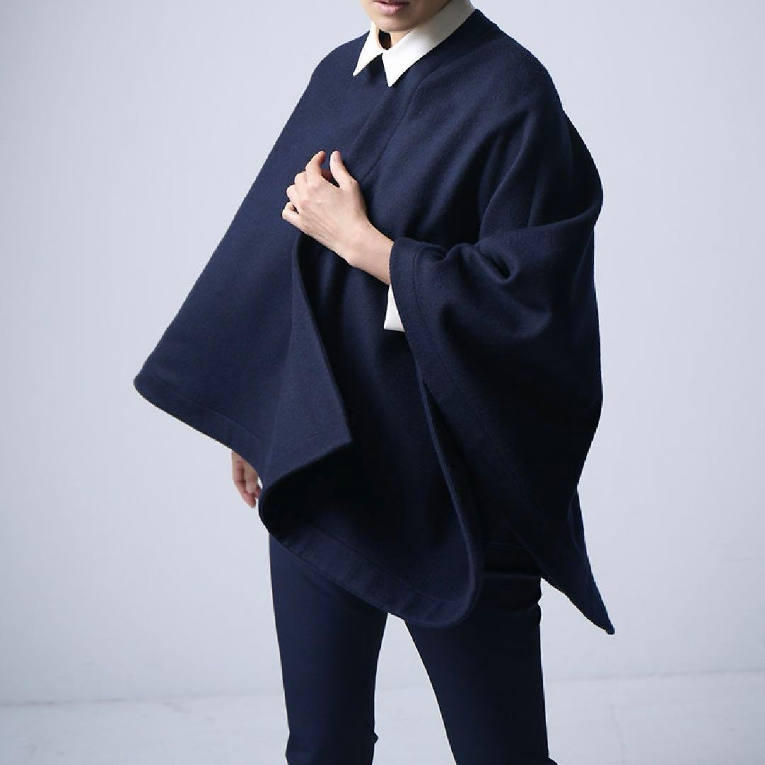 and me様 M.Fil スペリオルビーバーアシンメトリーマント　ネイビー