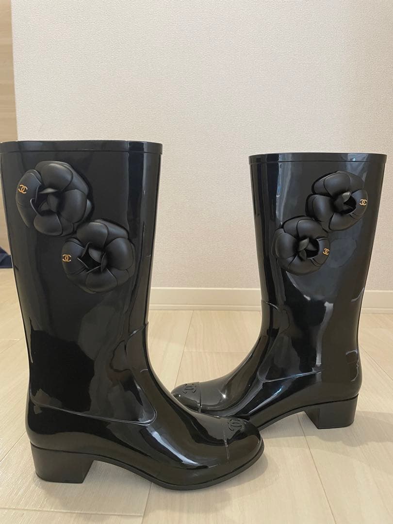 ゆっちん♡美品♡CHANEL シャネルレインブーツ36
