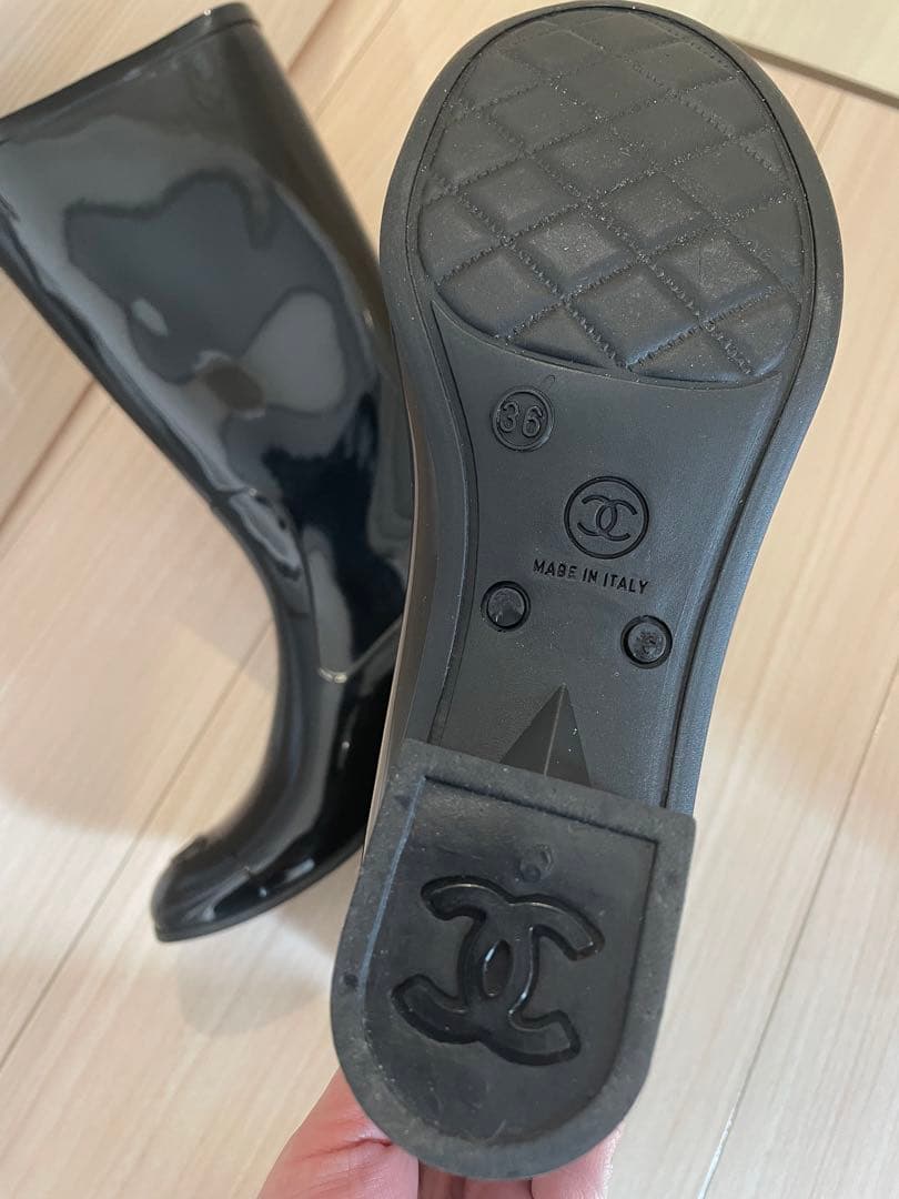 ゆっちん♡美品♡CHANEL シャネルレインブーツ36