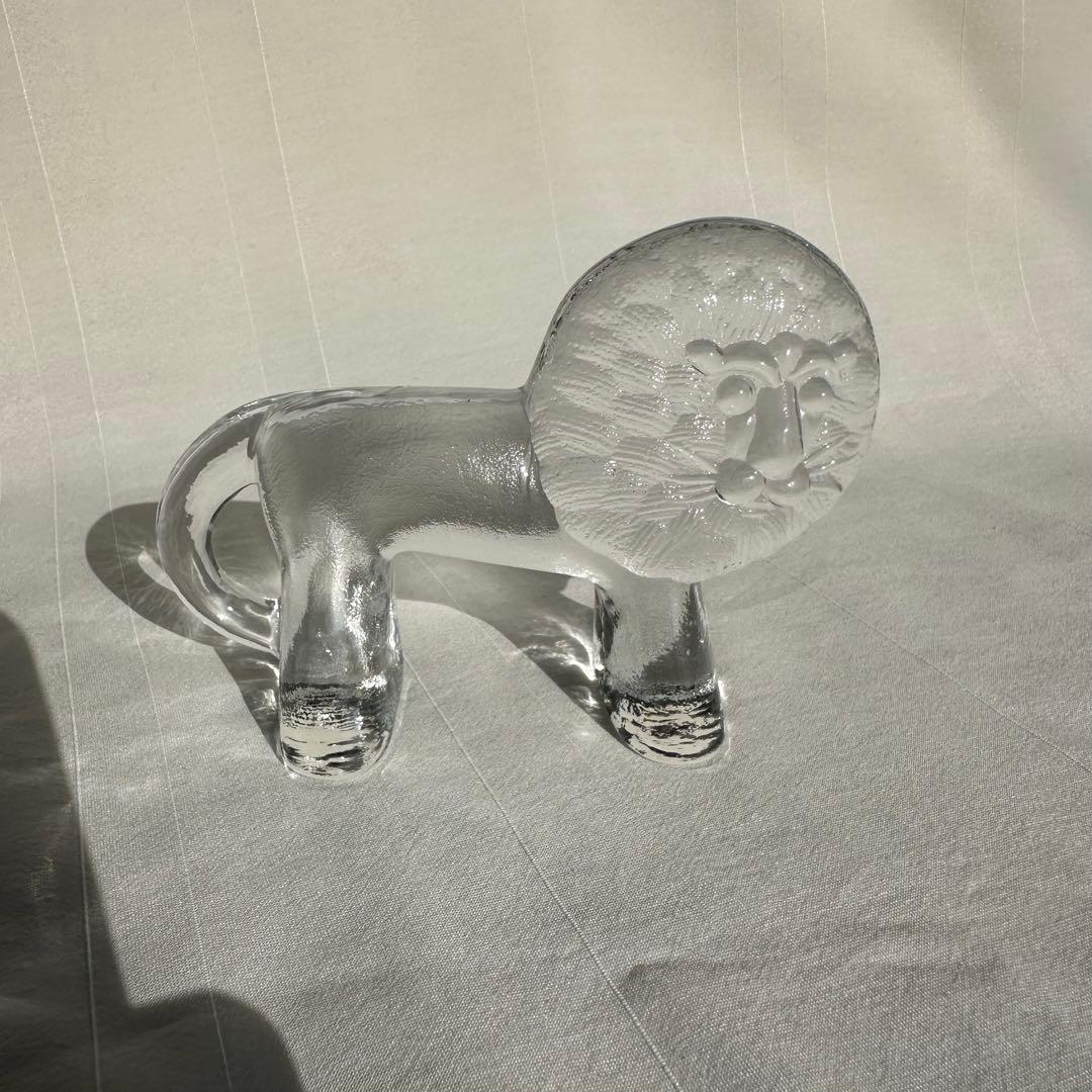 ヴィンテージ！KOSTA BODA クリスタル ライオン 置物 北欧