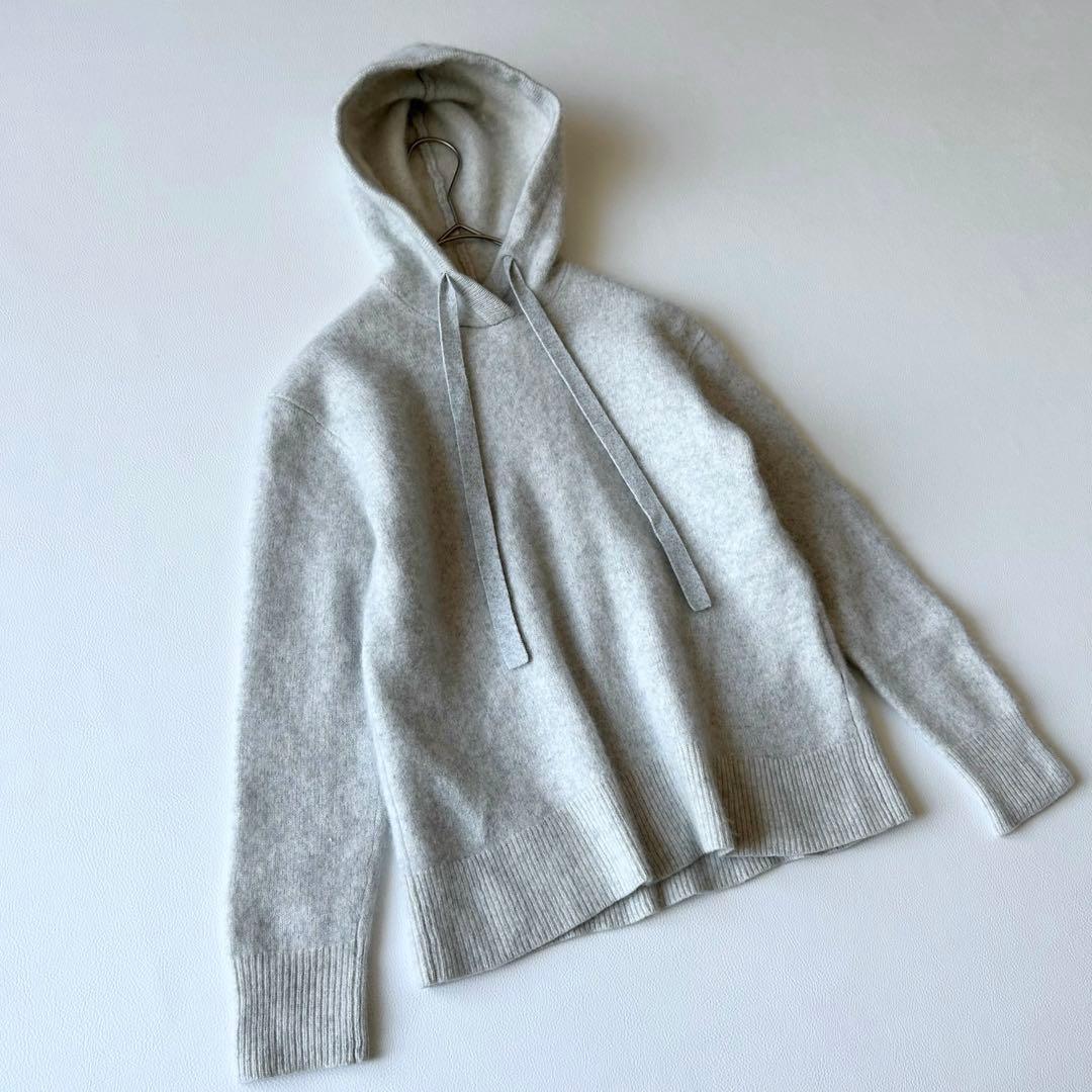 3065y美品 セオリーリュクス カシミヤ100%ニットパーカー グレー M
